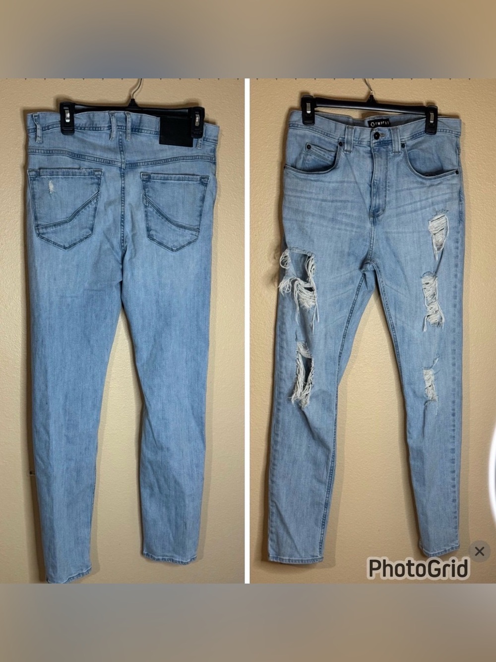 EMPYRE Light Wash Distressed Skinny Jeans Size 32x32
